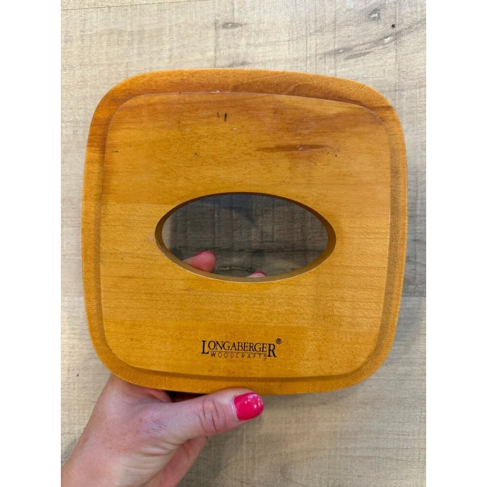 Longaberger Wood Crafts Tissue/Open Box Lid Cover Vintage